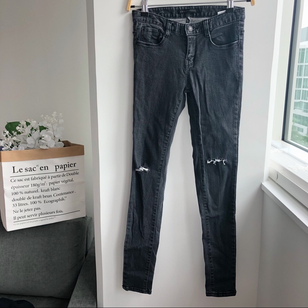 Urban Jeans Black Distressed Skinny Jeans 26